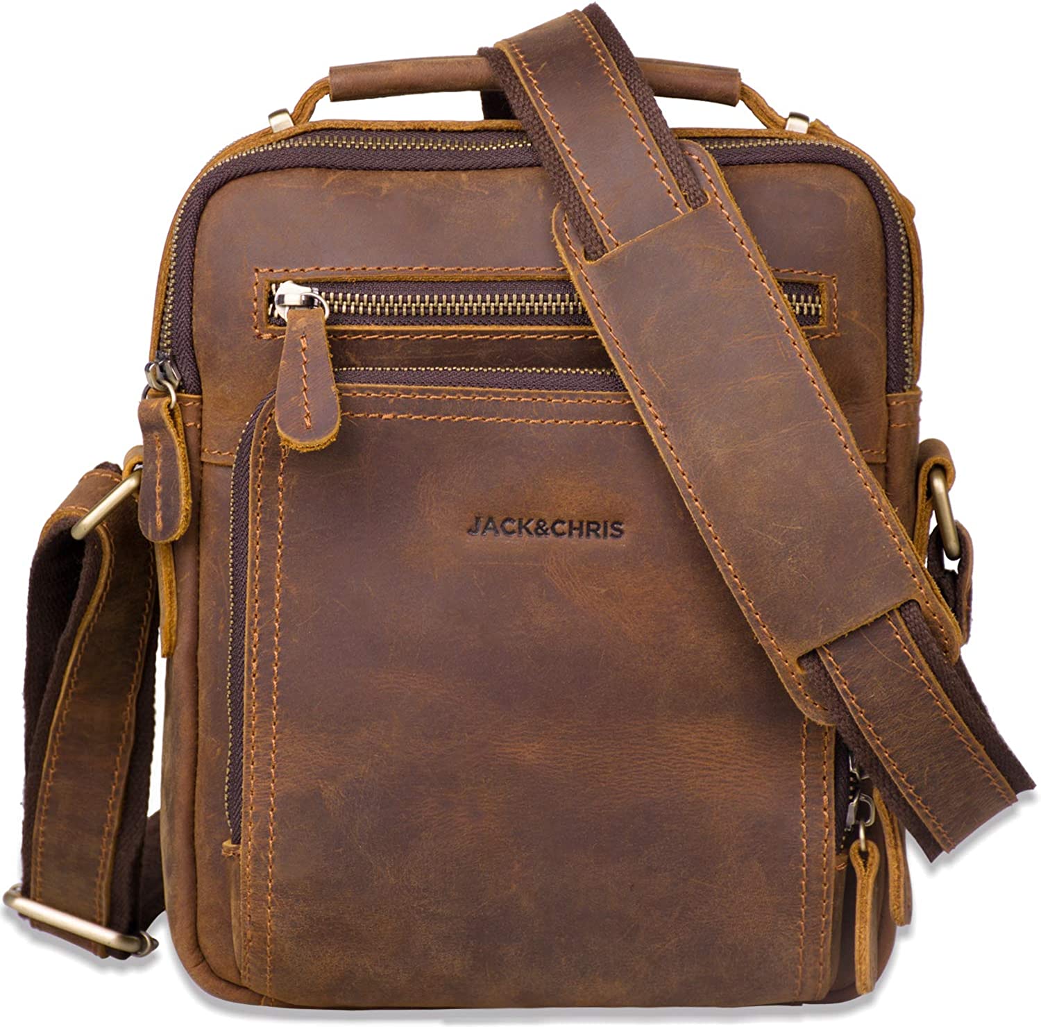 230527205935958_1 Jack&Chris Leather Messenger Bag for Men, Man Purse Crossbody Bags for Work Business - Image 1